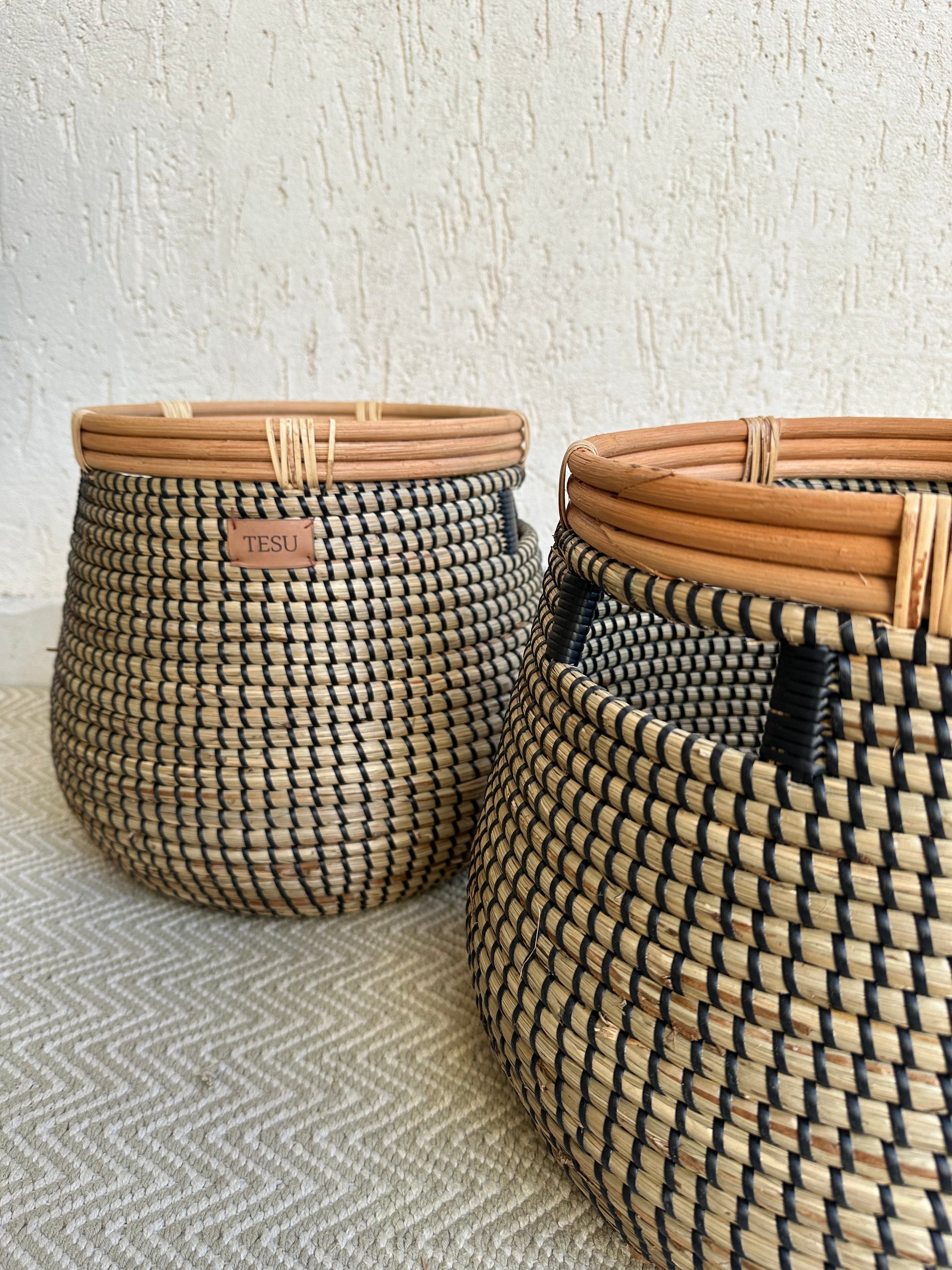 eagrass basket set in multiple sizes - small, medium, large for versatile home decor storage