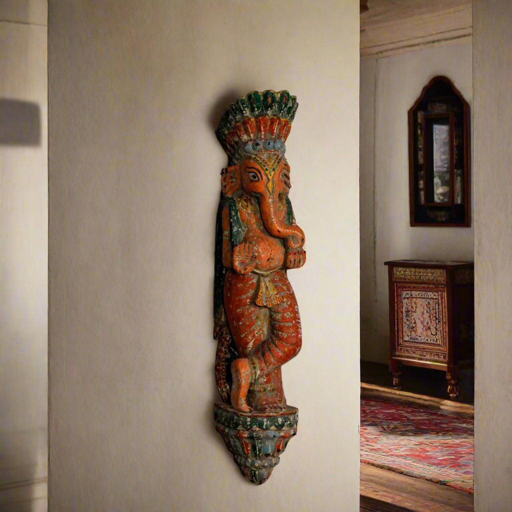 Vintage Handcarved Ganesha Bracket - TesuWooden Bracket
