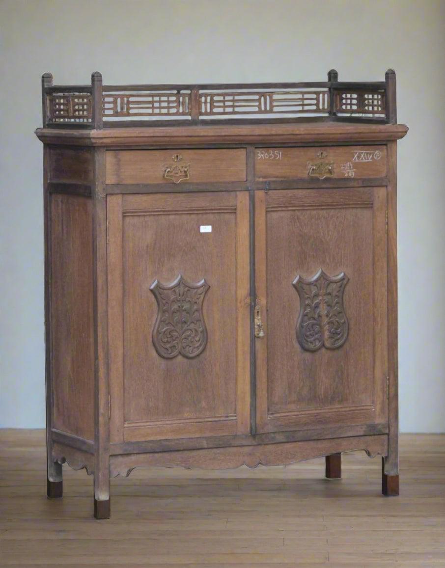 Vintage Ornate Wooden Cabinet - TesuCabinets & Storage