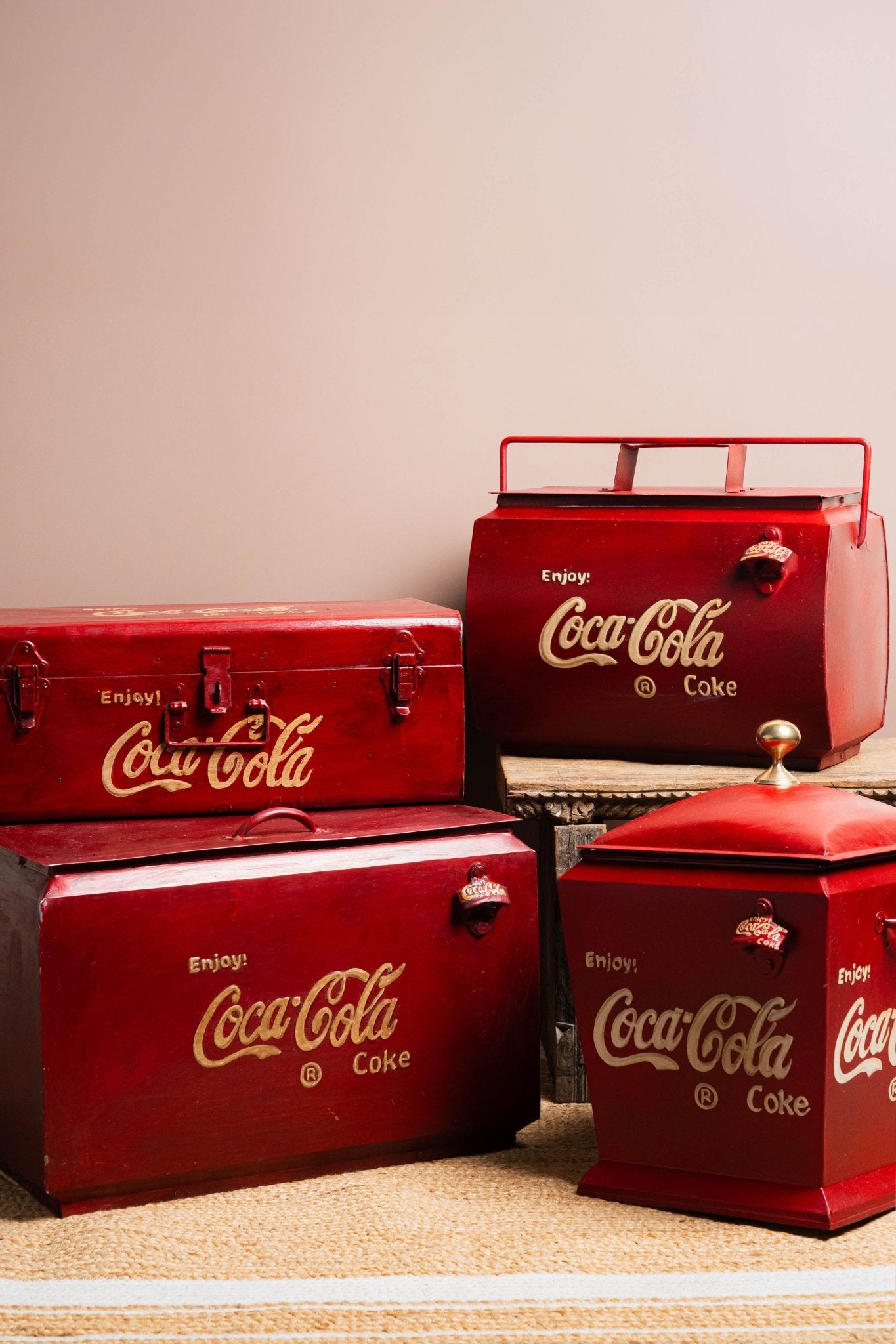 Vintage Red Cola Trunk - TesuHome Decor