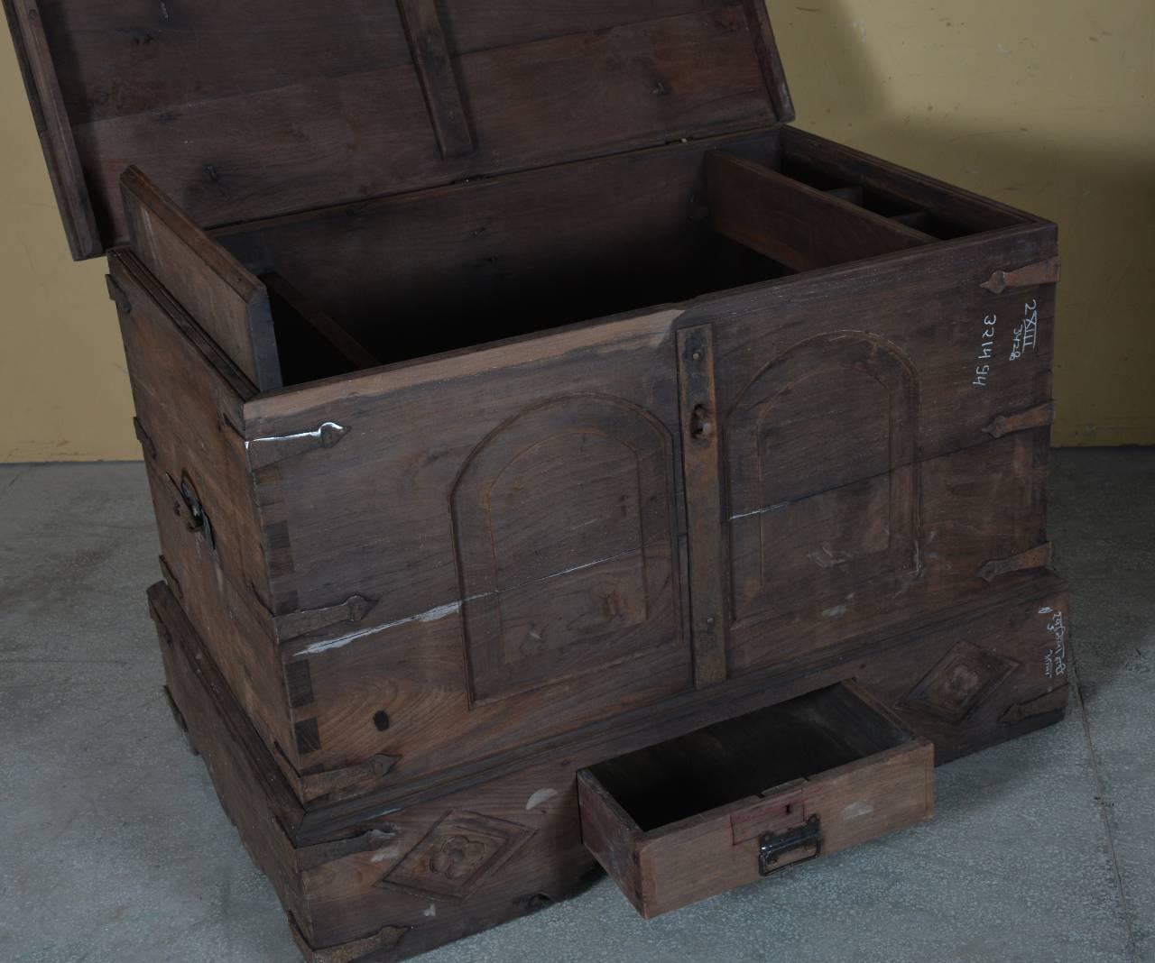 Vintage Wooden Iron Box - TesuCabinets & Storage