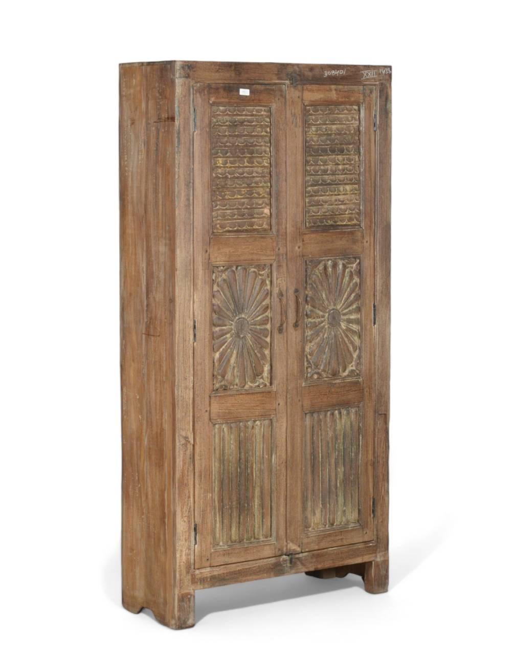 Wooden Carved Door Almirah - TesuCabinets & Storage