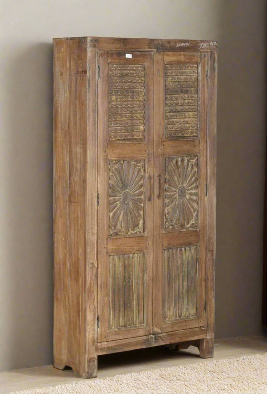 Wooden Carved Door Almirah - TesuCabinets & Storage