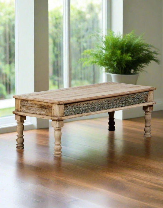 Wooden Handcarved Coffee Table - TesuTable