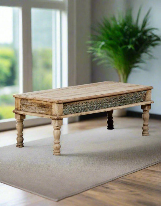 Wooden Handcarved Coffee Table - TesuTable