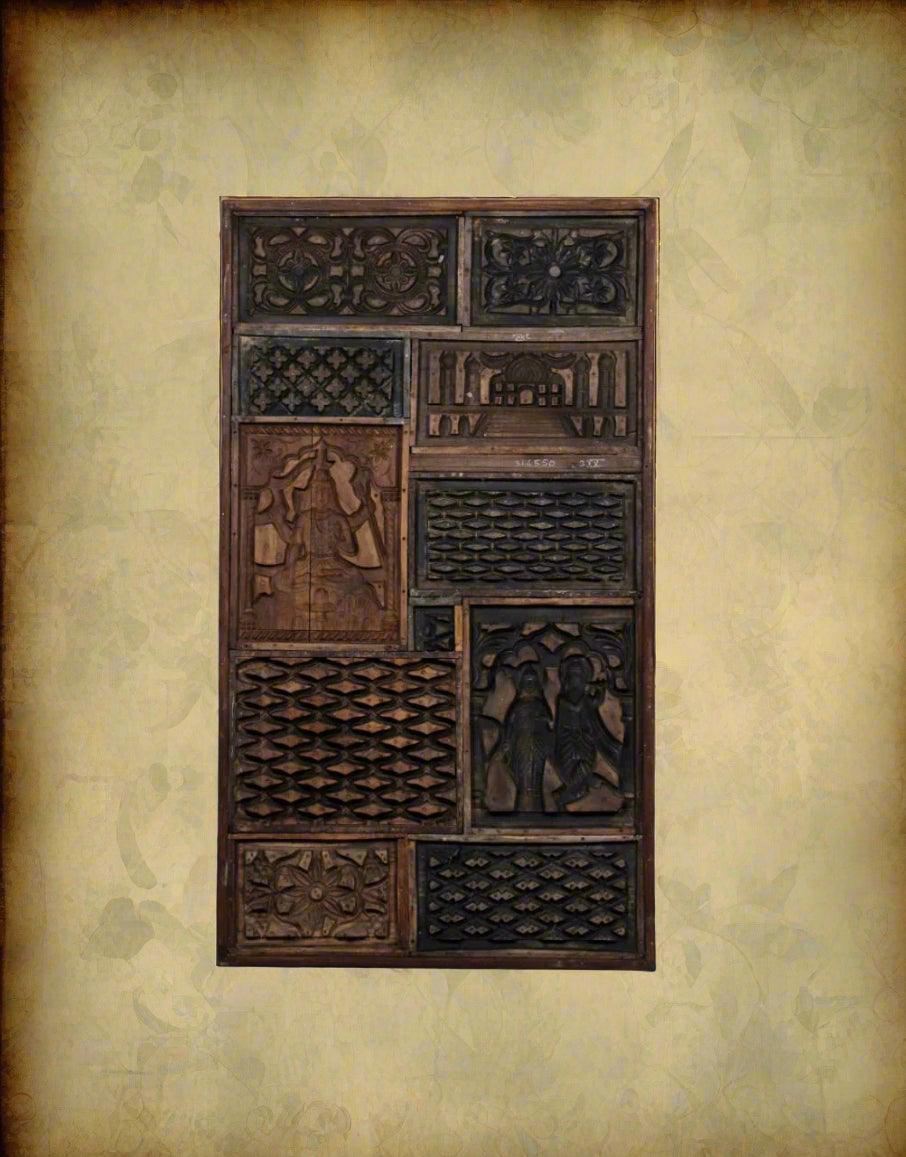 Wooden Handcarved Designed Panel - TesuWall Decor