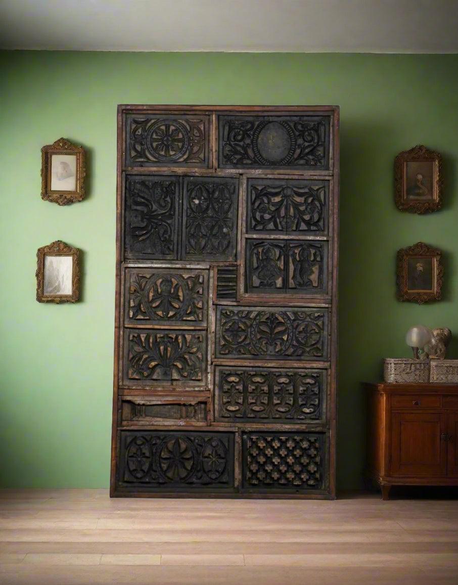 Wooden Handcarved Designed Panel - TesuWall Decor