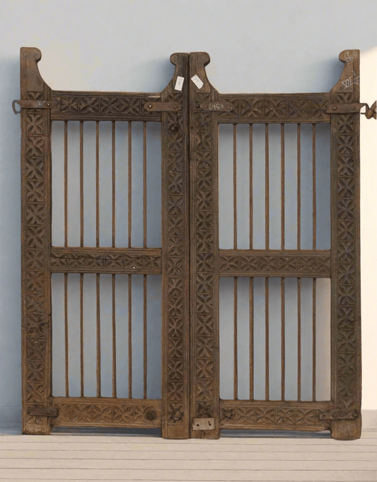 Wooden - Iron Dog Gate - TesuAntique Decor