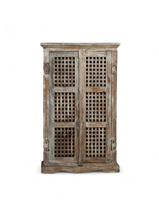 Wooden Jaali Door Almirah - TesuCabinets & Storage