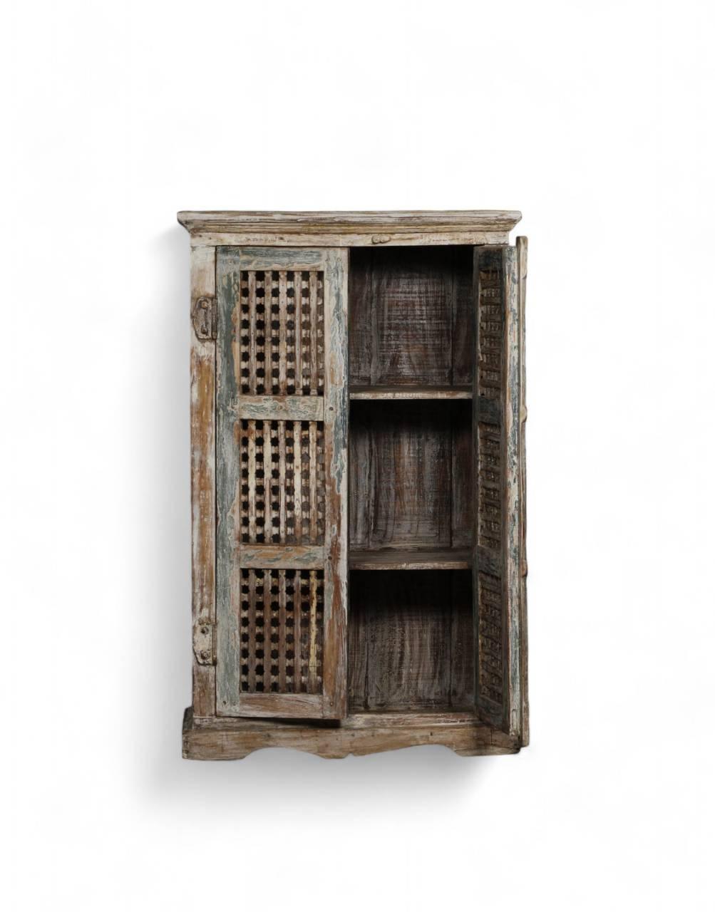 Wooden Jaali Door Almirah - TesuCabinets & Storage