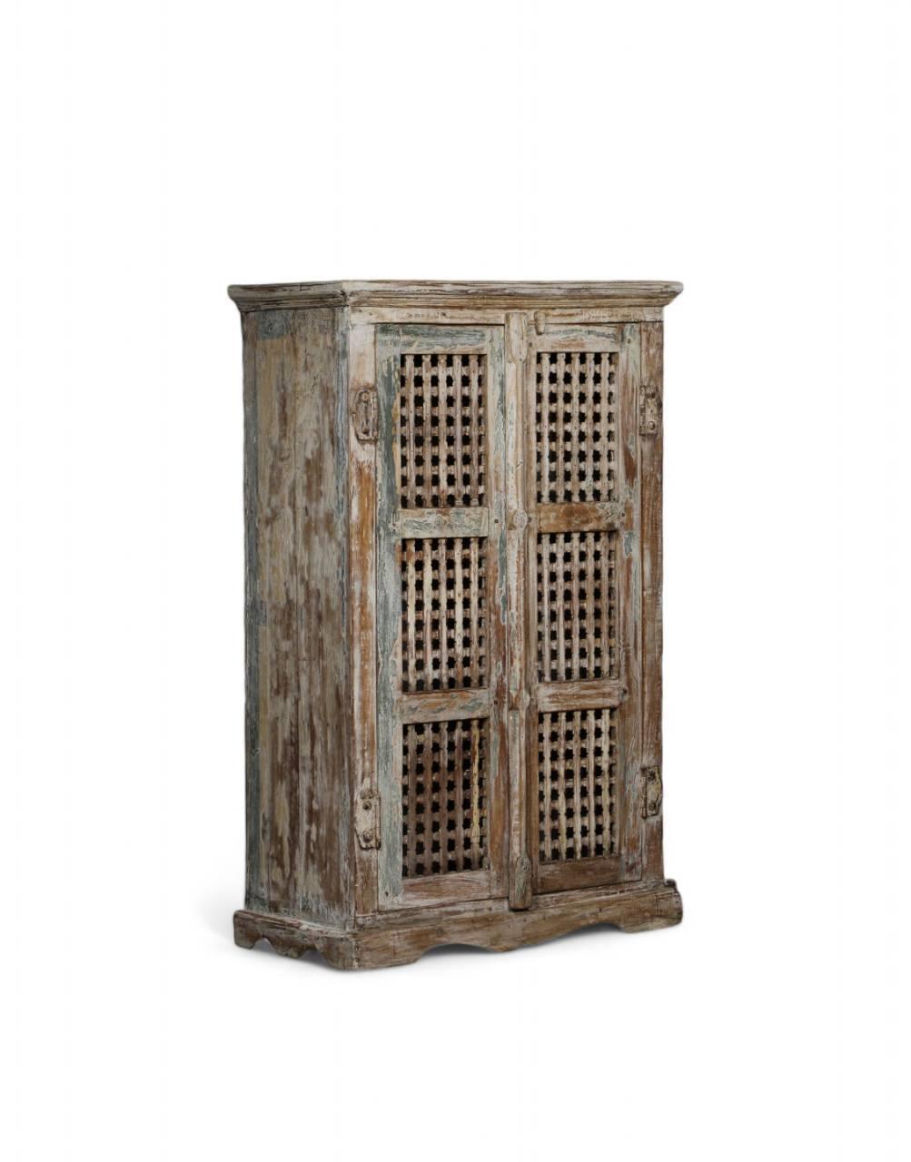 Wooden Jaali Door Almirah - TesuCabinets & Storage