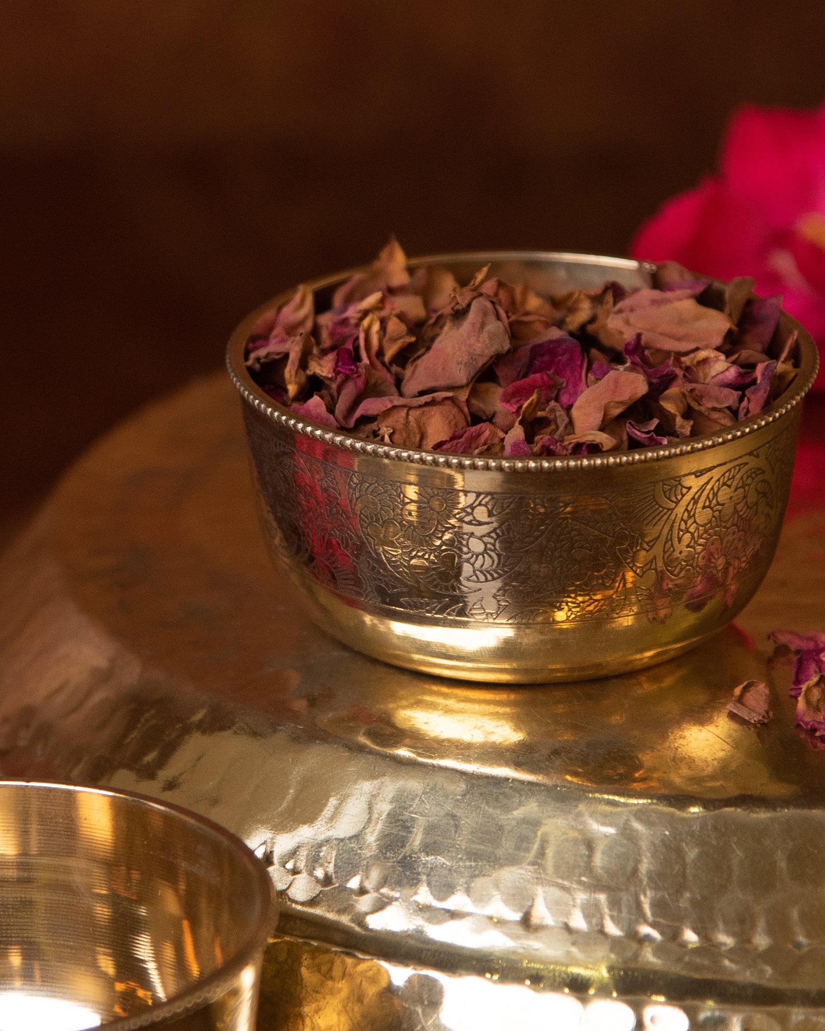 Brass Engraved Bowls - Set of two - TesuHome & Kitchen