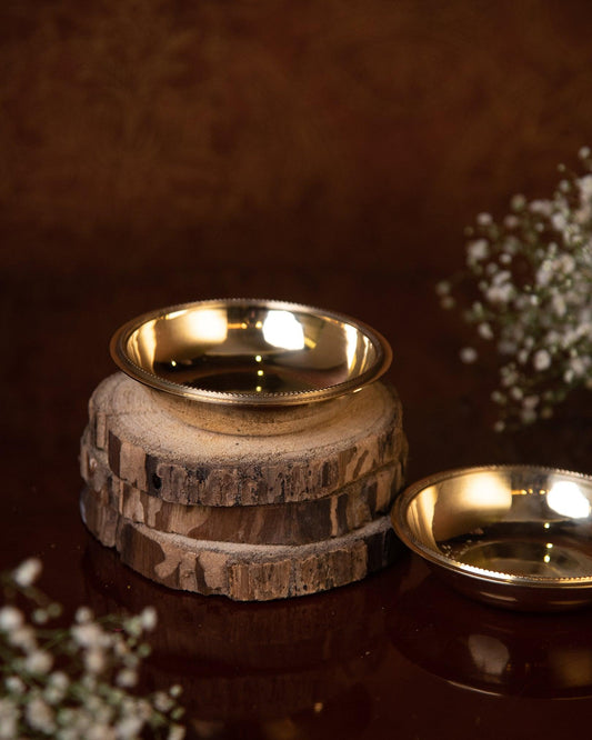 Brass Flat Katori - TesuBrass Diya