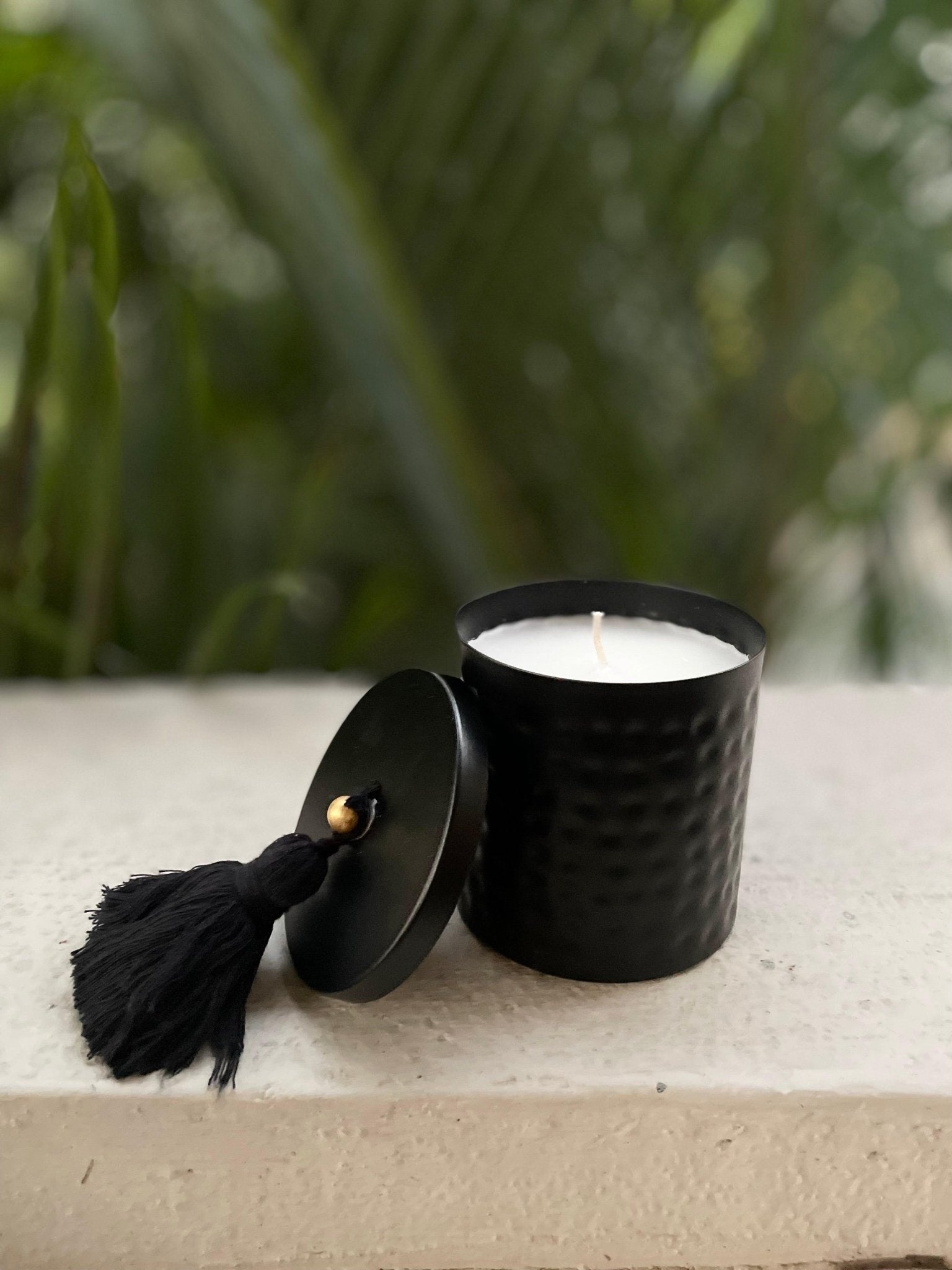 Caviar Matt Black Tassel Jar Candles - TesuCandles & Candle Holders
