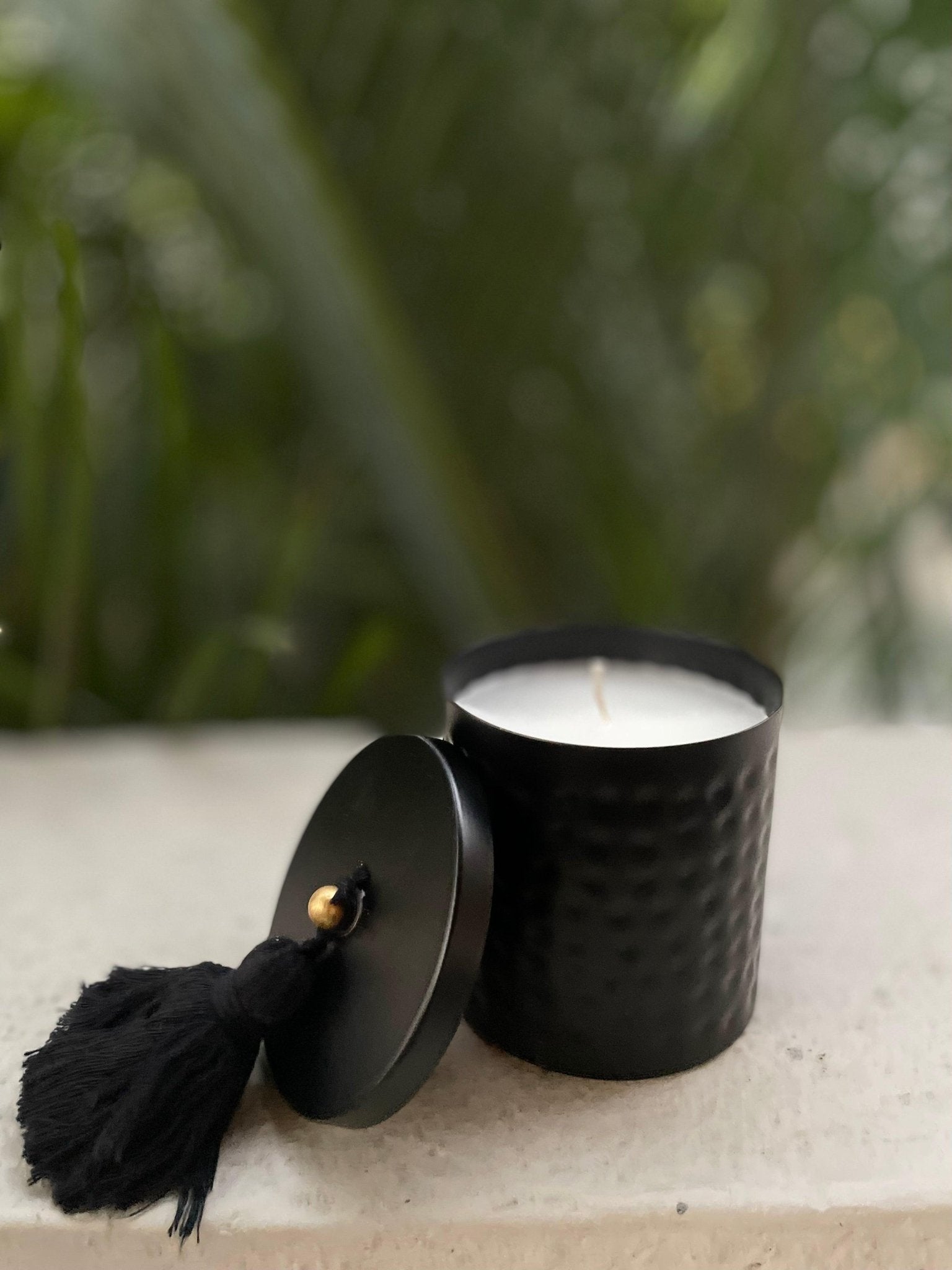 Caviar Matt Black Tassel Jar Candles - TesuCandles & Candle Holders