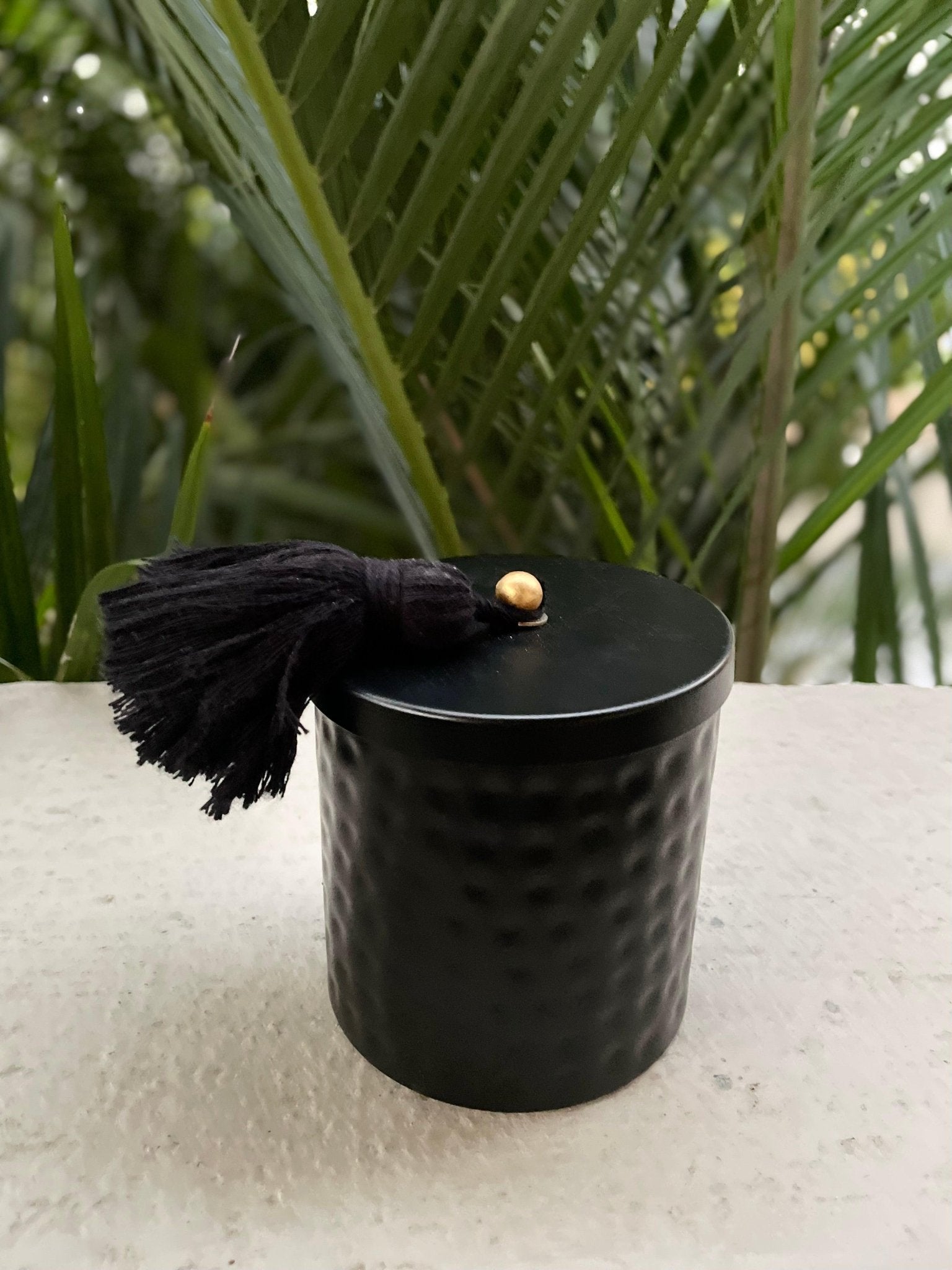 Caviar Matt Black Tassel Jar Candles - TesuCandles & Candle Holders