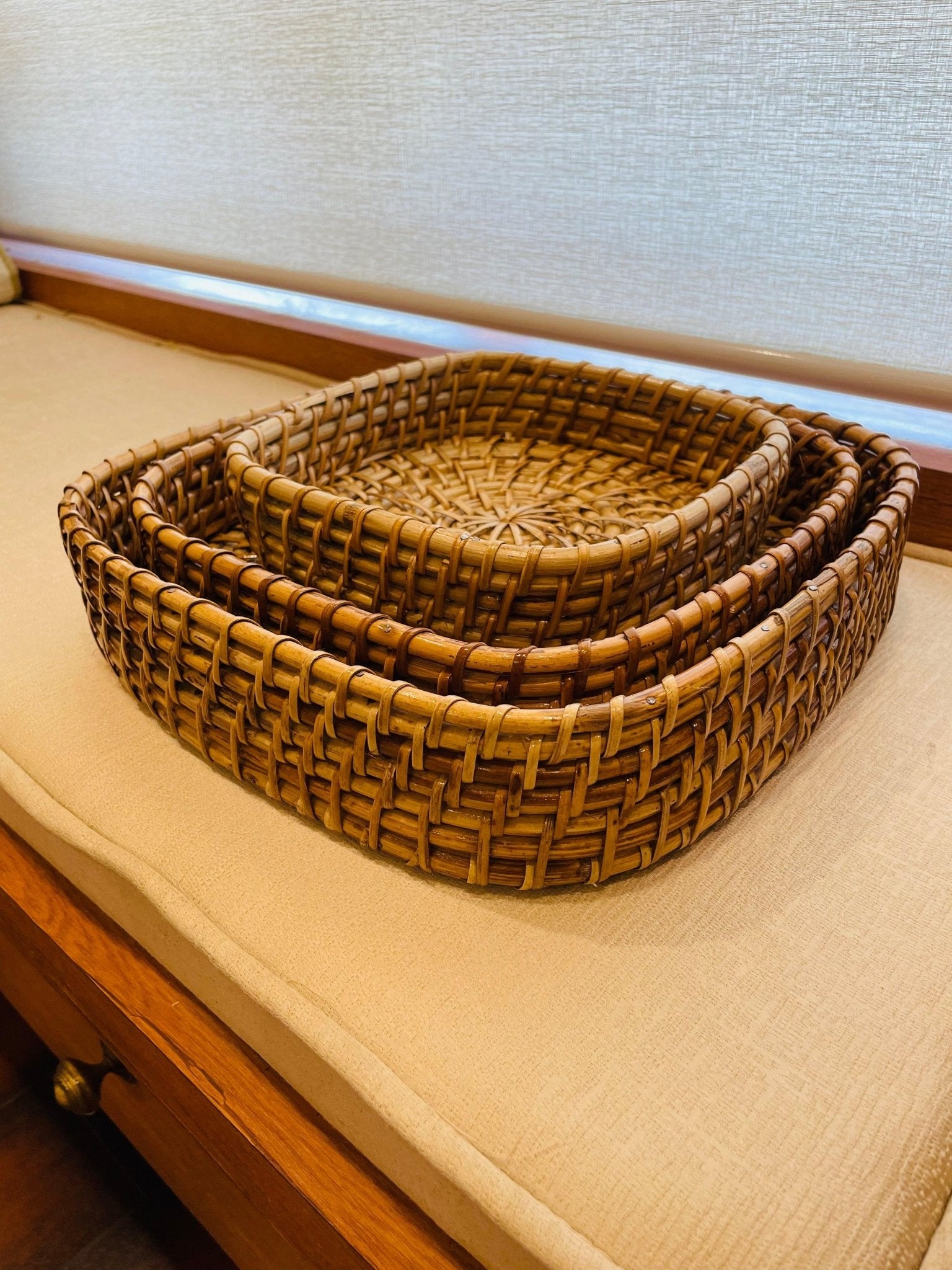 Handwoven Cane Tray - Square - TesuServing Tray