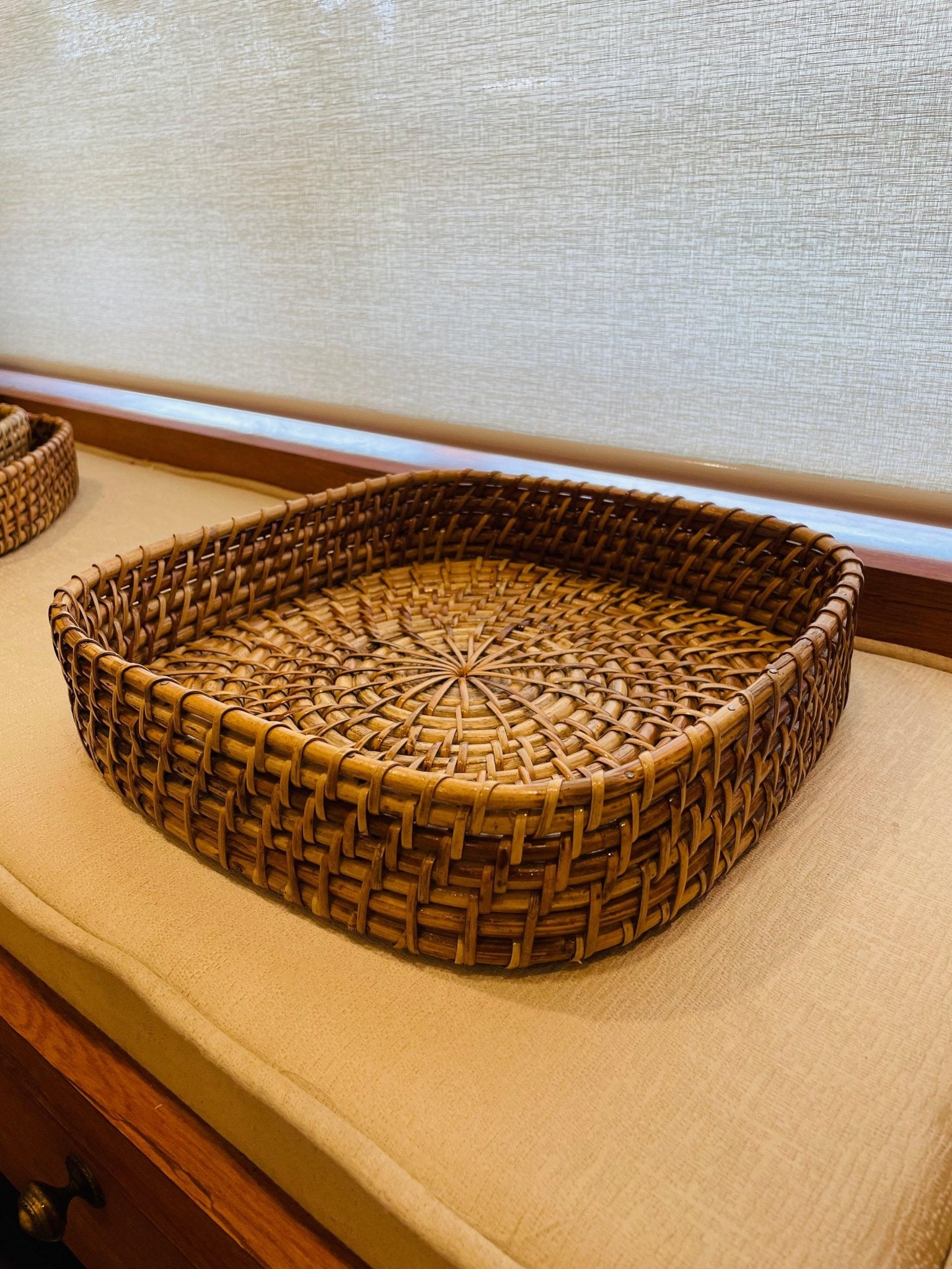 Handwoven Cane Tray - Square - TesuServing Tray