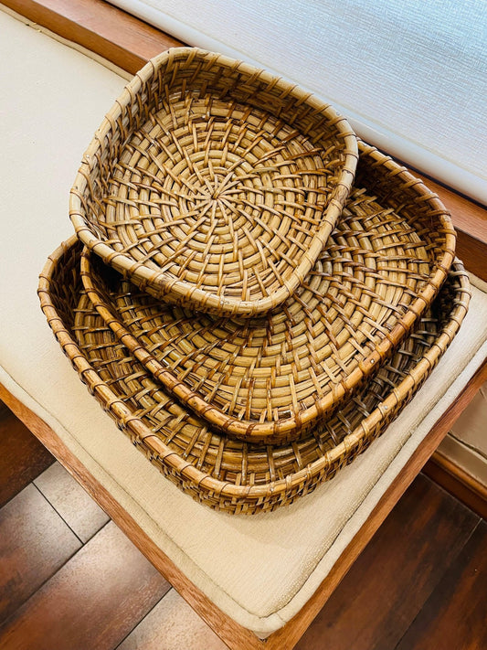 Handwoven Cane Tray - Square - TesuServing Tray
