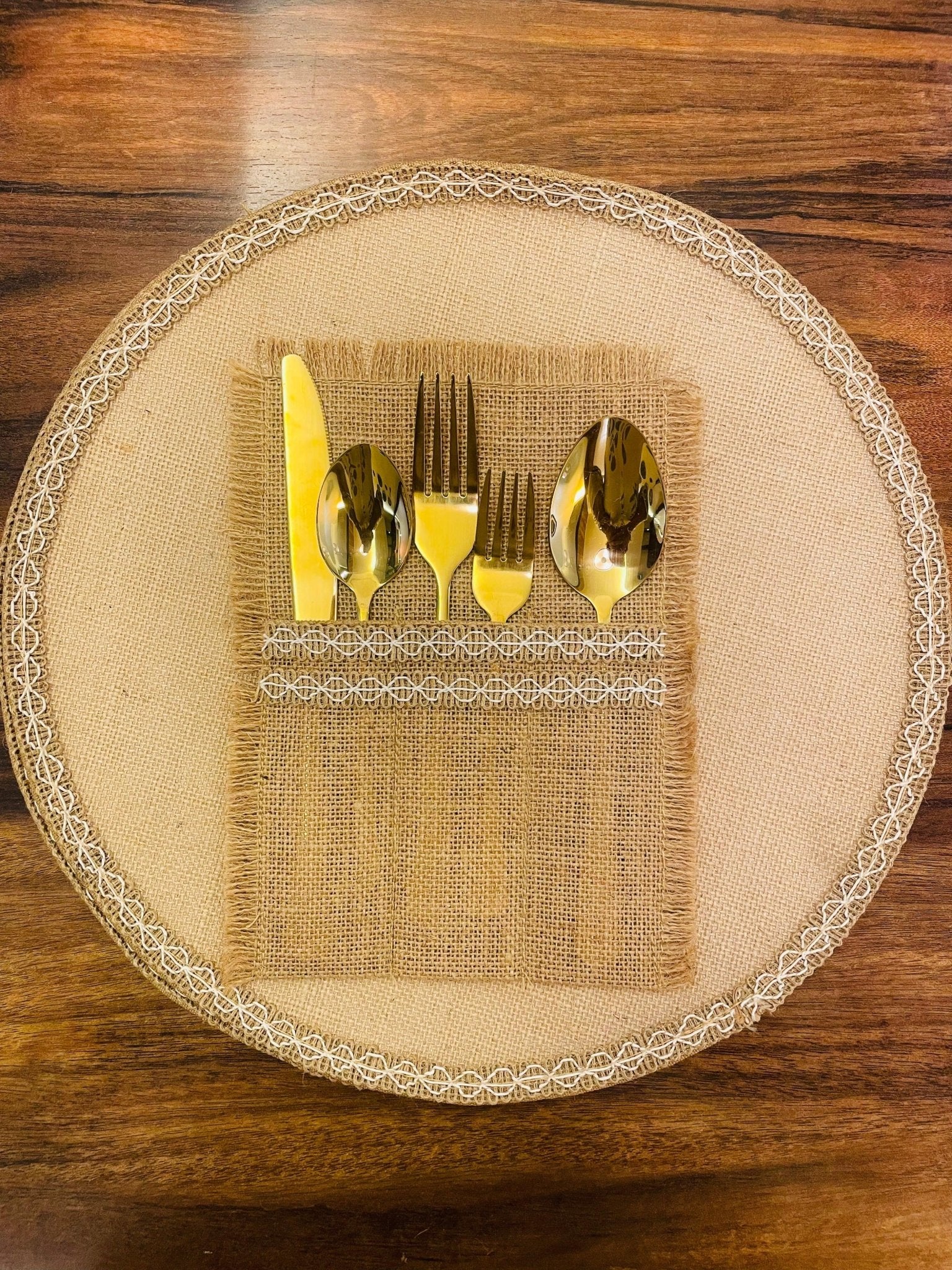 Jute Cutlery Case - Set of 4 - Neutral - TesuServeware
