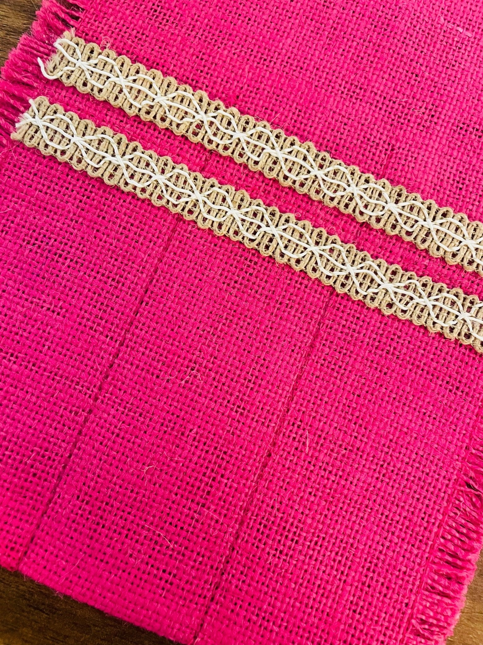 Jute Cutlery Case - Set of 4 - Pink - TesuServeware