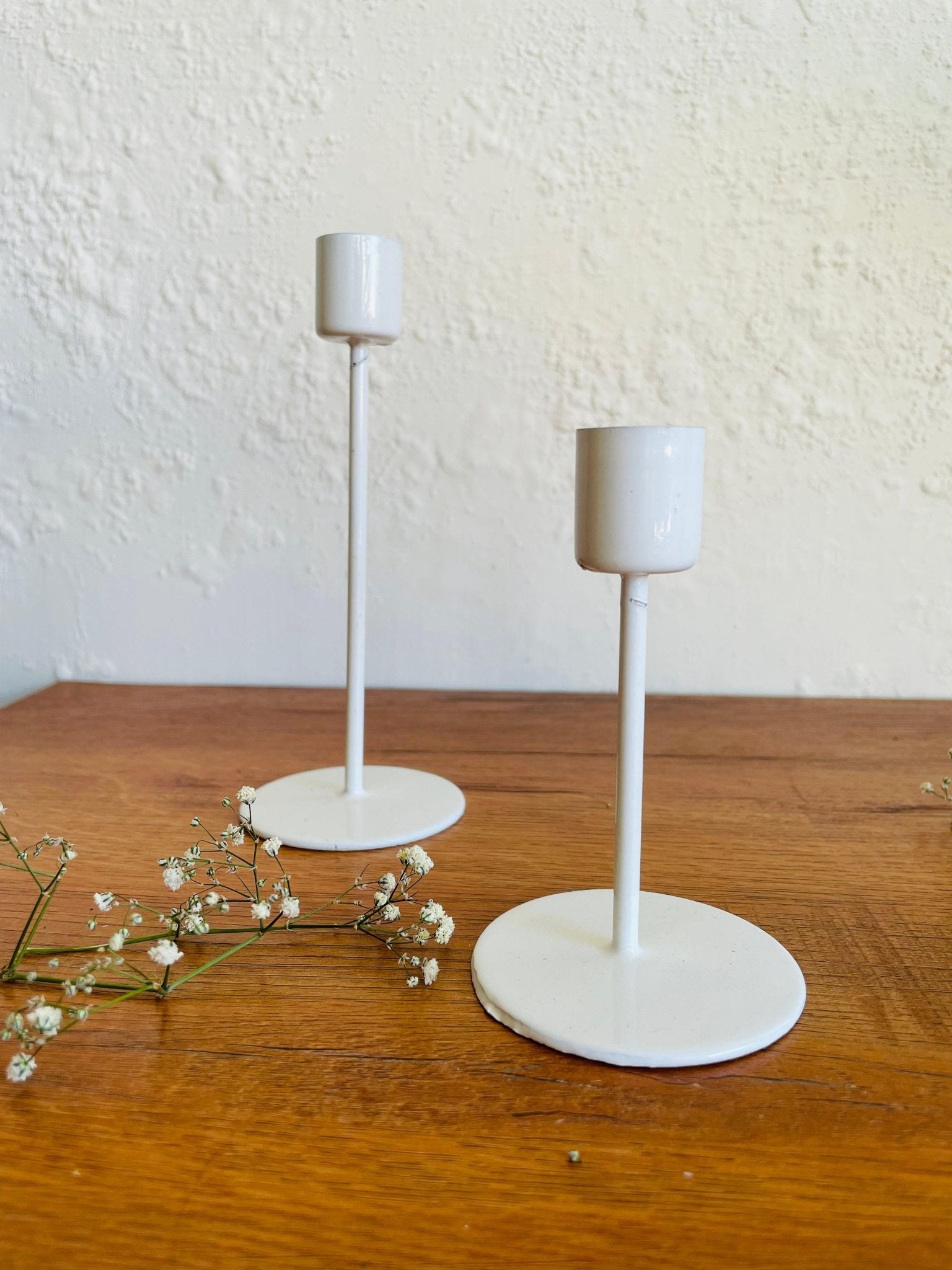 White Contemporary Candle Holders Set of 3 - TesuCandles & Candle Holders