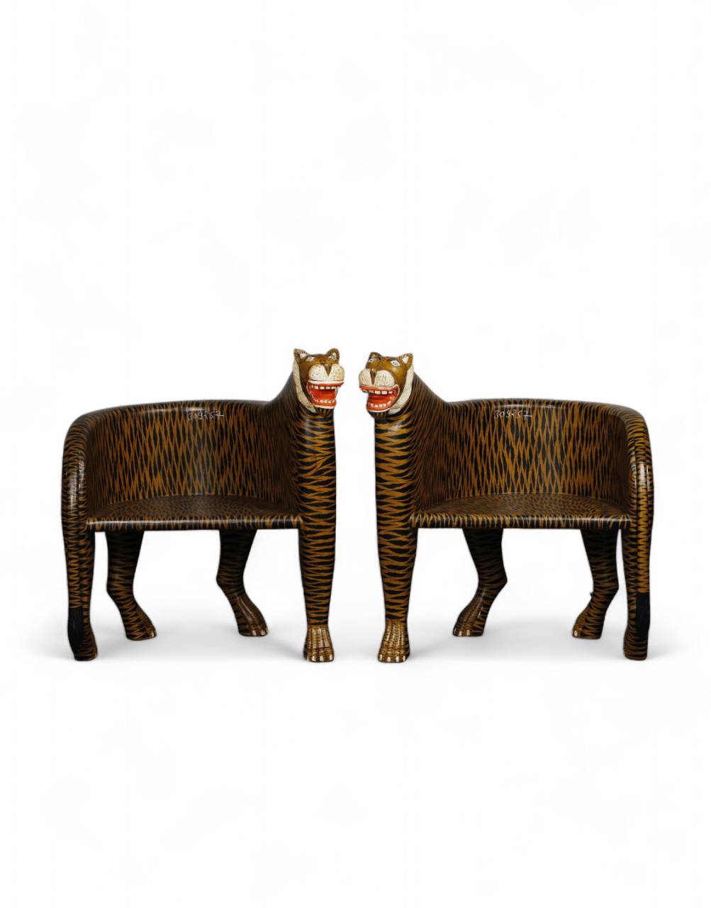 Tiger Head Carved Armchair ( Set of 2 ) - TESU