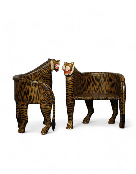 Tiger Head Carved Armchair ( Set of 2 ) - TESU