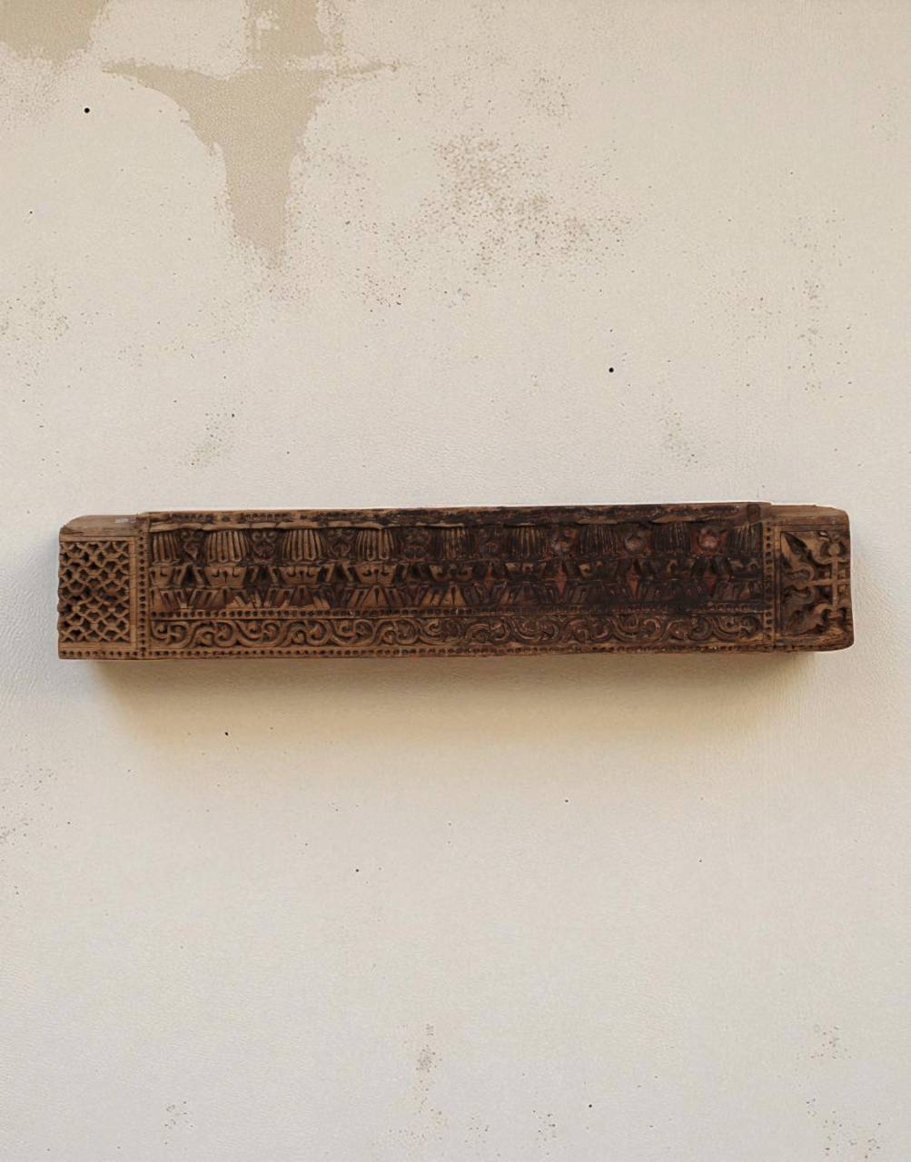 Intricately Carved Wooden Panel