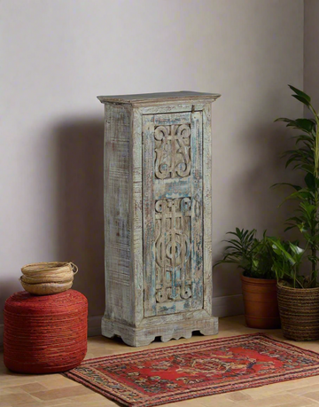 Handcarved Door Bedside Cabinet