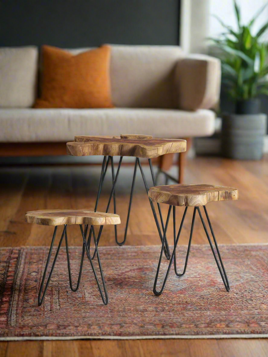 Rustic Trio Nesting Table Set of 3