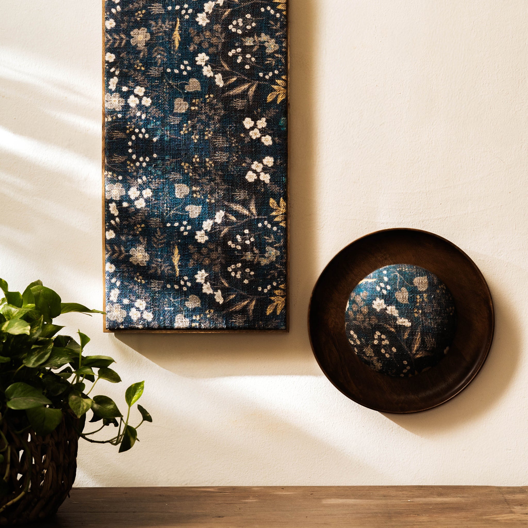 Threaded Treasures Wood and Fabric Wall Decor - Set of 2