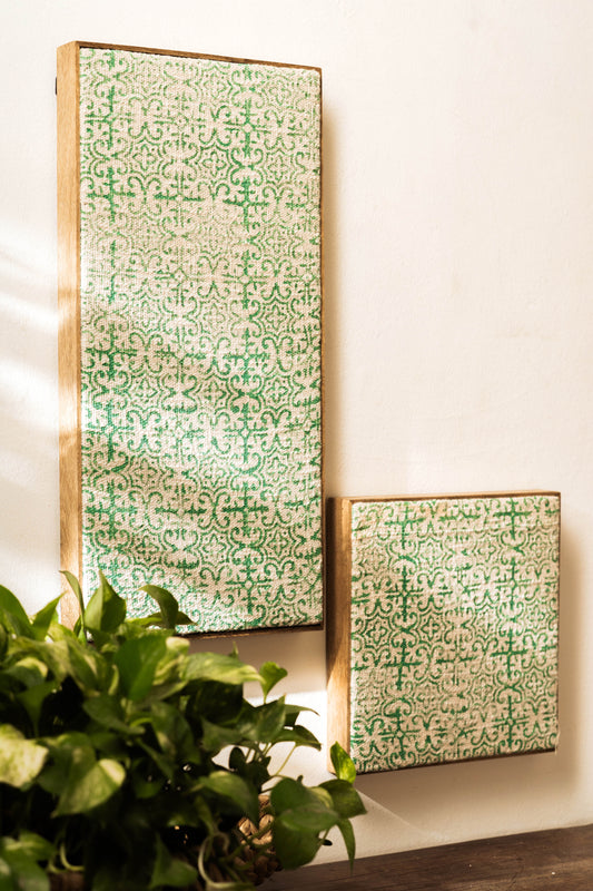 Threaded Treasures Wood and Fabric Wall Decor - Set of 2