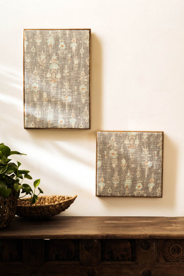 Threaded Treasures Wood and Fabric Wall Decor - Set of 2