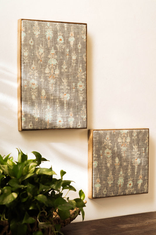 Threaded Treasures Wood and Fabric Wall Decor - Set of 2