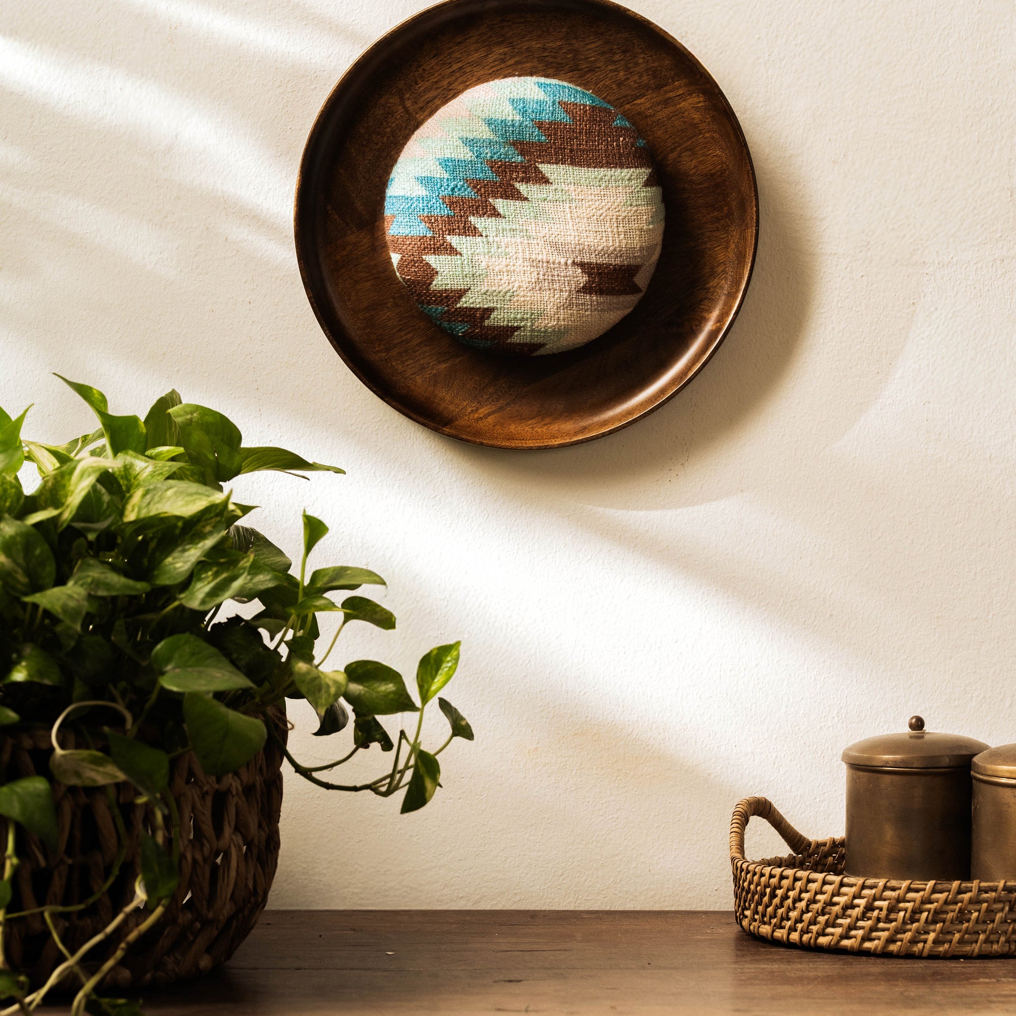 Threaded Treasures Wood and Fabric Wall Decor