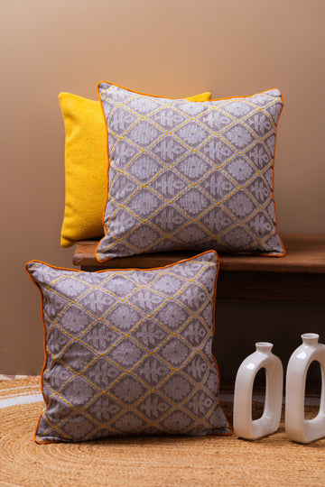 Handwoven Cotton with Kantha Work Cushion Covers