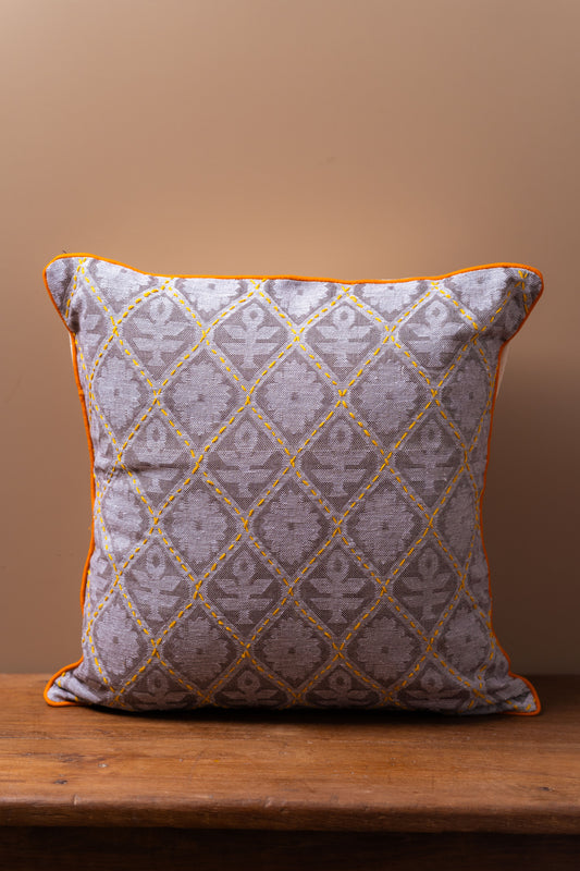 Handwoven Cotton with Kantha Work Cushion Covers - TESU