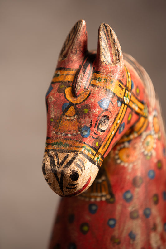 Antique Hand painted Horse Head Decor