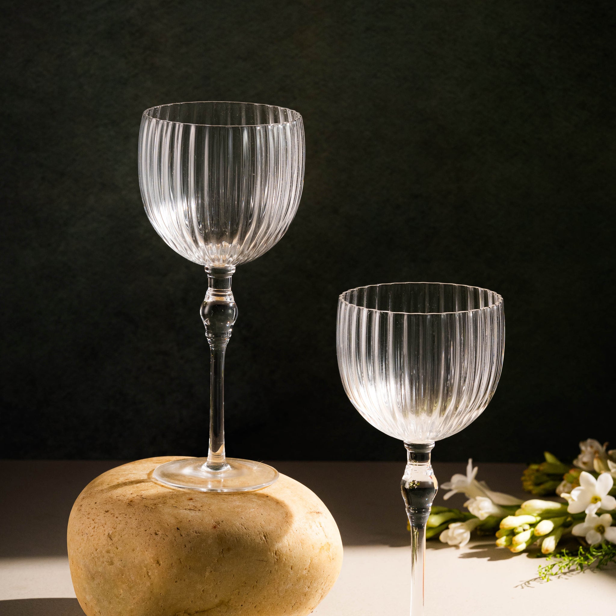 Golden Rim Elite Glasses - Premium Clear Glass Set of 6