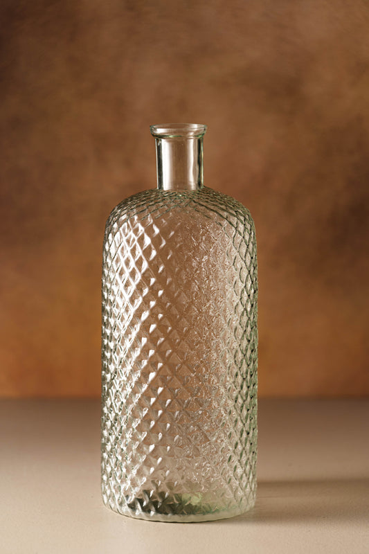 Genda Saaj Ribbed Diamond Glass Vase