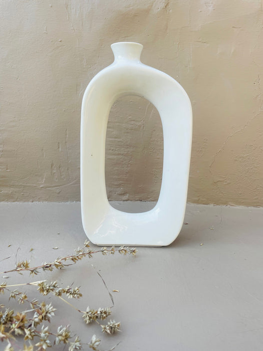 Abstract White Ceramic Vase