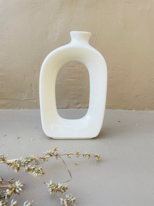 Abstract White Ceramic Vase