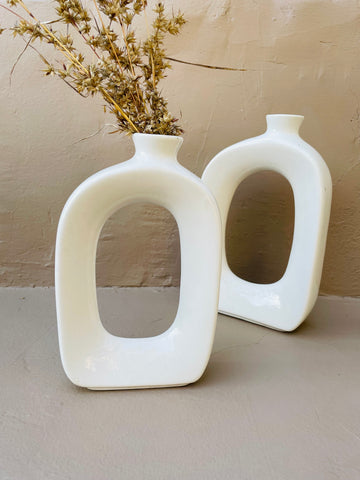 Abstract White Ceramic Vase
