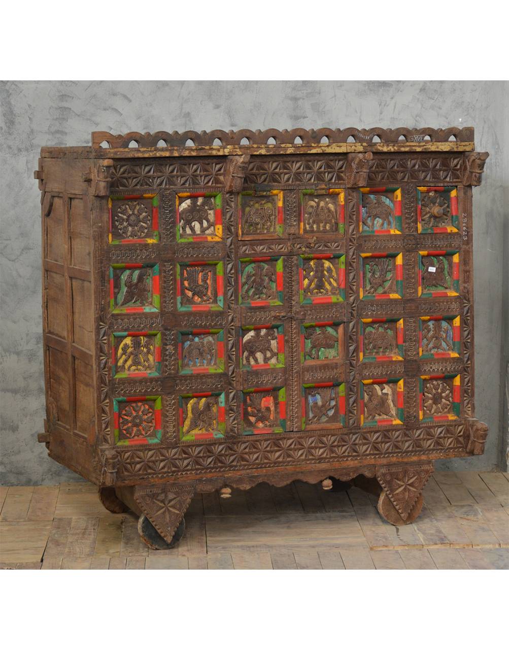 Each panel tells a story — from folk deities and animal forms to symbolic patterns rooted in rural traditions.