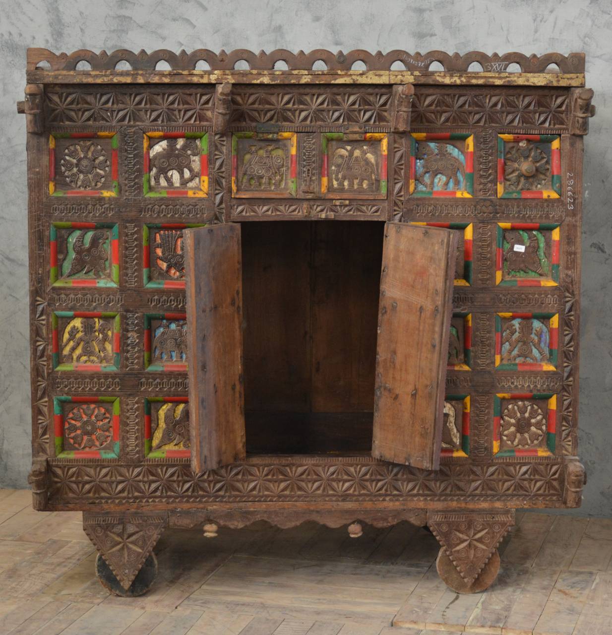  Each panel tells a story — from folk deities and animal forms to symbolic patterns rooted in rural traditions.