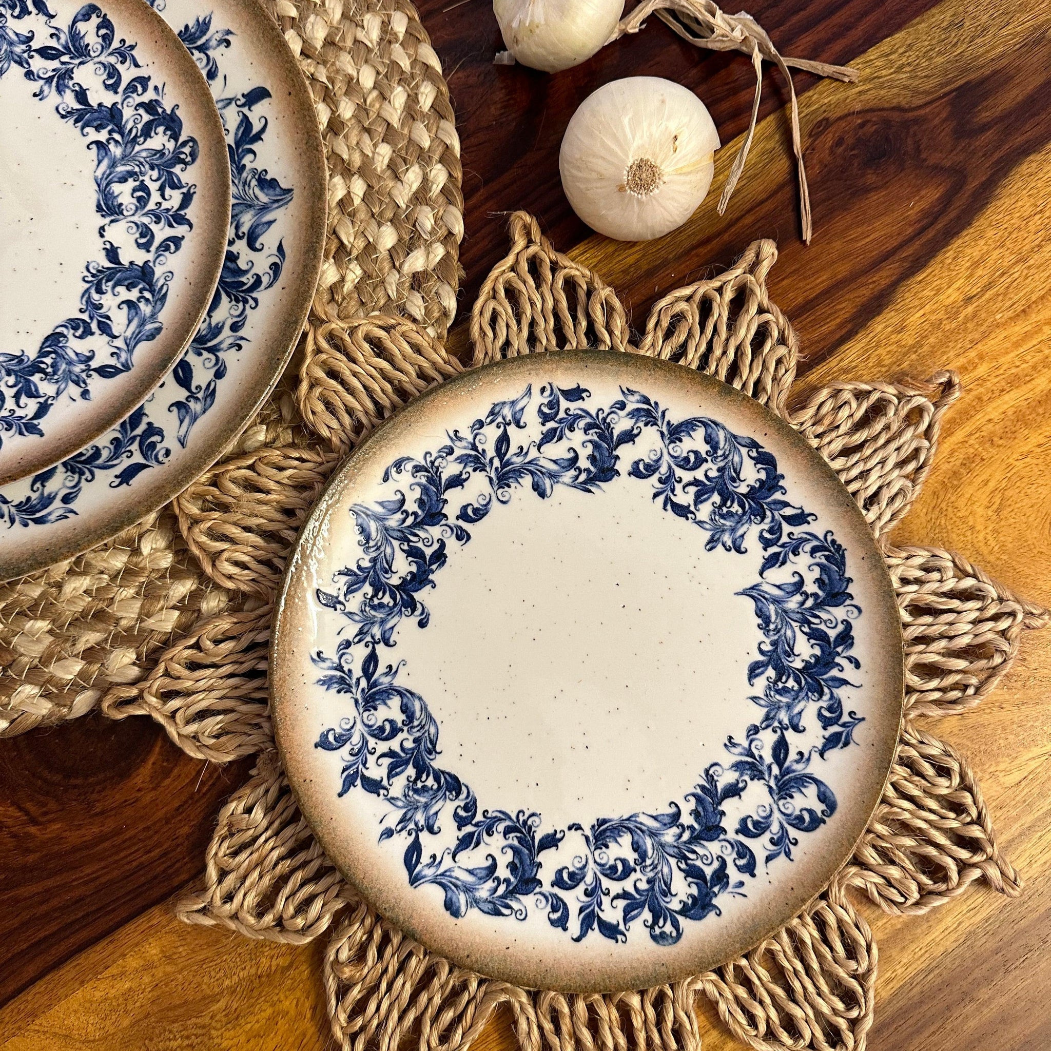 Alacati Printed Ceramic Dinner Set - 8 pieces - TESU