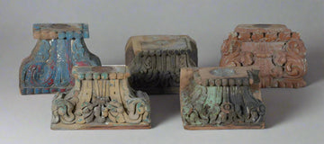 Antique-Inspired Multicoloured Wooden Stand - Assorted - TESU