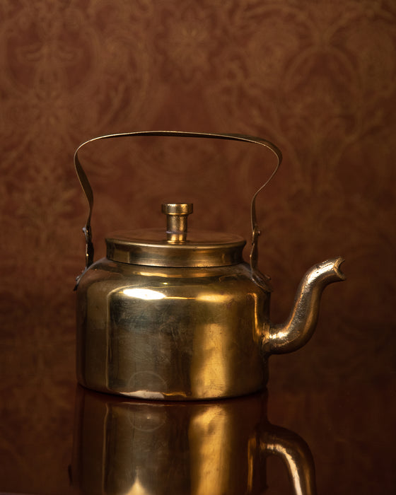 Antique Brass Kettle Vase