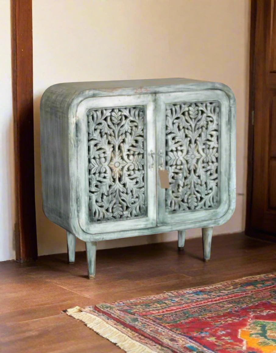 Antique Grace Mango Wood Cabinet - TESU